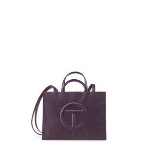 MEDIUM TELFAR EGGPLANT SHOPPING BAG